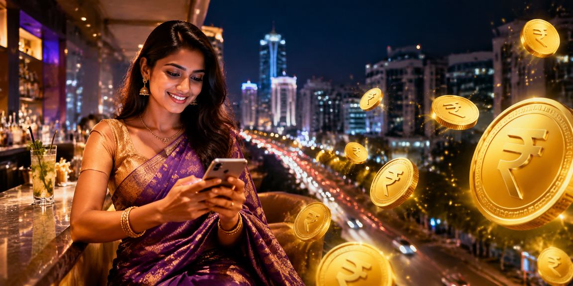 Bangalore MG Road bustling with people and cashback bonus signs
