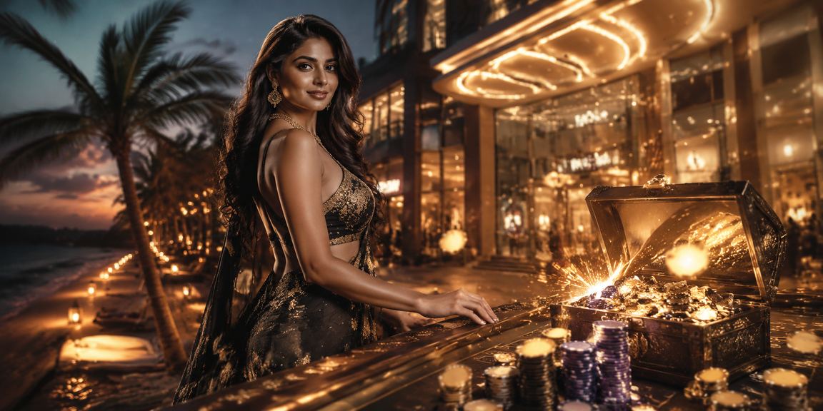 Delhi entertainment casino beach night scene