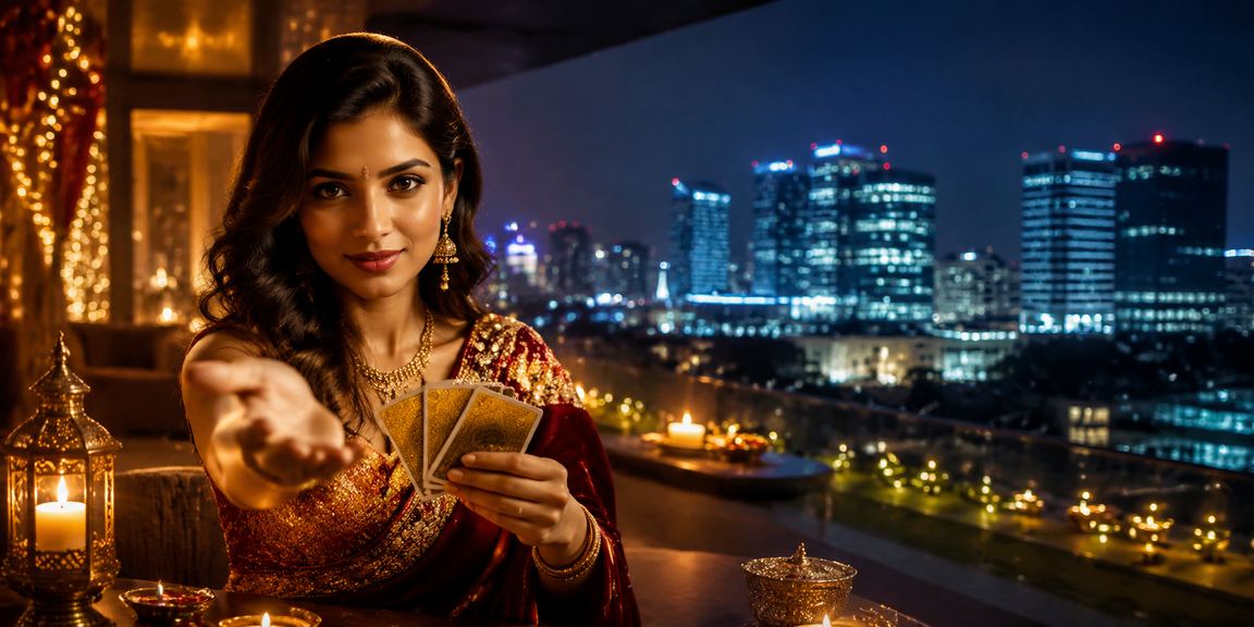 Teen Patti players celebrating Diwali festival in India